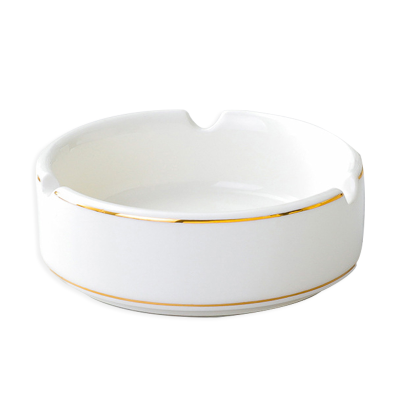 优诗提念YSTN-YG02 4寸双金线陶瓷烟缸 (计价单位:个) 白色