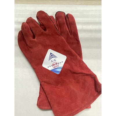 天鸣JWCL001牛皮手套劳保手套/双 红色 30ml