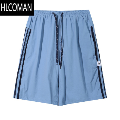 HLCOMANlemanism美式三条杠速干透气休闲短裤男2025夏季情侣款潮牌五分裤