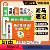 思维导图一道法+历史 初中通用 [正版]2024版卷霸海马速记基础知识思维导图生物地理道德与法治历史初中生初一二三七八九