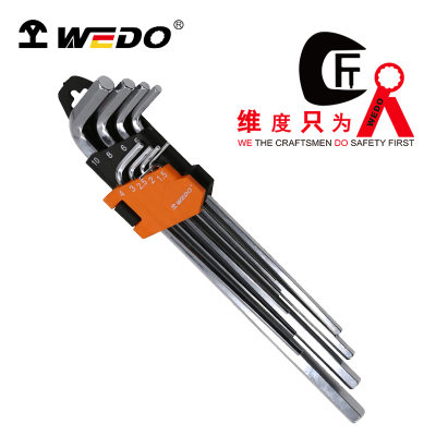 维度WEDO成套内六角扳手特长平头(工业级)公制9件1.5-10mm WD257B /盒