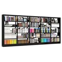 锦北 书架学校图书馆阅览室书籍架落地资料档案架黑色白色 单面一列五