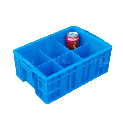 翌嘉YJ4120660 蓝色塑料收纳分格分类螺丝配件多格盒 6分格 385*258*137