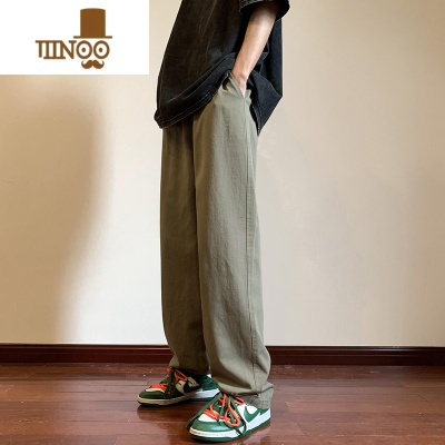 YANXU直筒休闲裤男夏季薄款2023新款潮牌高街裤子宽松长裤拖地中腰