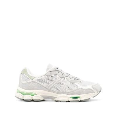 ASICS跑步鞋男透气舒适缓震轻便白色网面绿色细节低帮户外公路