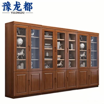 豫龙都实木书柜文件柜七门个