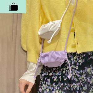 可爱mini紫色云朵柔软小单肩包女2020夏季新款口红斜挎包NEW LAKE女斜挎包