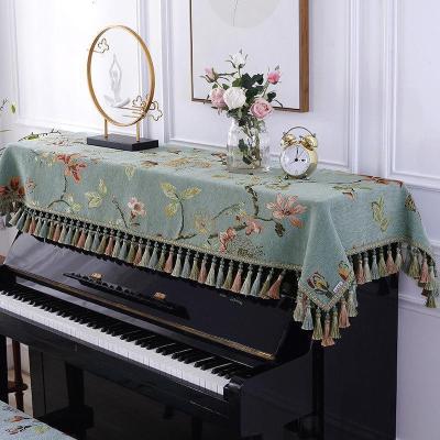 家柏饰(CORATED)欧式钢琴罩半罩电子琴防尘罩盖布凳子罩布艺绣花刺绣美式防尘蒙布 花晨月夕 90*140双人凳巾