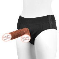 谜姬男女穿戴仿真阳具震动棒穿戴裤双洞款穿戴皮裤阳具支架女同拉拉LES穿戴器具男les同志假体情趣成人内裤双人情趣成人用品