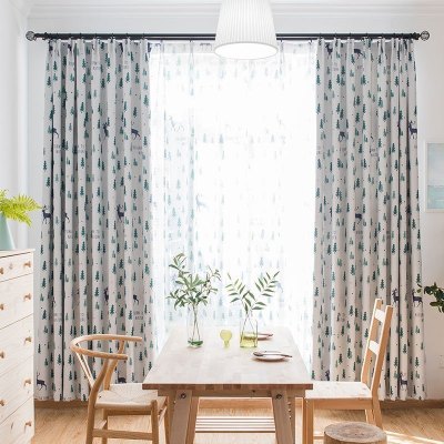 美帮汇窗帘遮光简约现代落地窗成品儿童卧室小清新北欧风格窗帘布