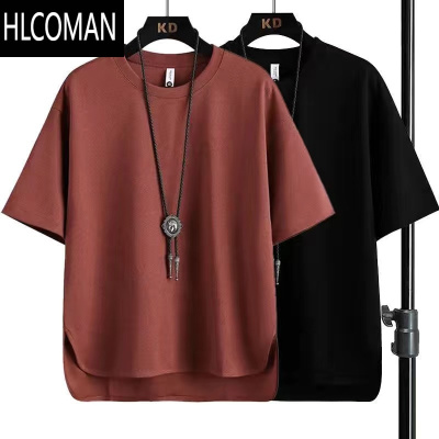 HLCOMAN夏季男士华夫格短袖t恤休闲时尚百搭潮款冰丝半袖上衣男学生衣服T
