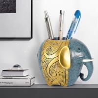 美帮汇欧式复古创意小象笔筒摆件书桌装饰品书房办公工艺品家居摆设