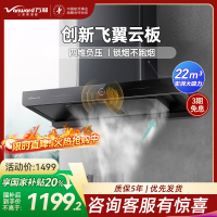 万和(Vanward) 一级能效22m³顶吸式欧式吸油烟机挥手智控 一键自清洗CXW-380-X739A