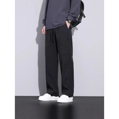 军绿色美式工装裤男款多口袋2025春季裤子男复古宽松裤