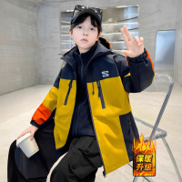 男童冲锋衣三合一可拆卸秋冬新款男大童加厚连帽外套