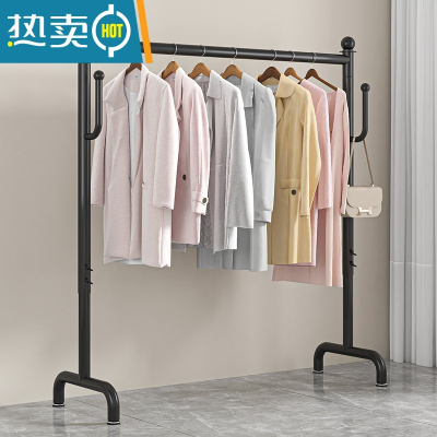 敬平晾衣架落地折叠家用卧室酒店公寓阳台挂衣架子室内凉晒衣服晾衣杆 纳米黑色长180高180 中