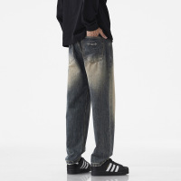 甩点微锥哈伦牛仔裤男生秋冬新款个性潮牌百搭显瘦宽松休闲裤专柜