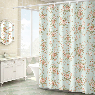 家柏饰(CORATED)浴间浴帘杆套装免打孔卫生间防水布洗澡间帘淋浴房挂帘厕所窗帘