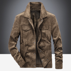 JPDUN吉普盾秋冬季新款男士鹿皮绒外套男装青年大码休闲多口袋夹克