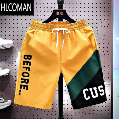 HLCOMAN休闲短裤男夏季2025新款韩版潮流直筒宽松潮牌ins五分工装沙滩裤
