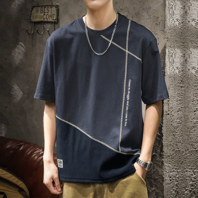 [2.5折价54元]唐狮夏款短袖男士短袖T恤男短袖男圆领车明线小细节短袖T恤