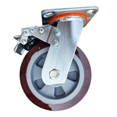 嘉禾宜茂 万向轮 聚氨酯带刹车8寸 个