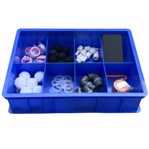 零件盒分格箱 长方形塑料盒新料加厚多格箱螺丝盒电子元器件配件分类盒钉子五金工具收纳盒物料储物盒 570型六格箱 图片所示