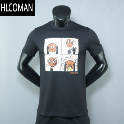 HLCOMAN吊牌价229块 70%棉 超精美卡通印花图案 A家男款短袖T恤