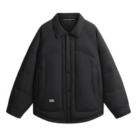 日系复古羽绒服男冬季新款休闲百搭保暖白鸭绒翻领青年面包服外套