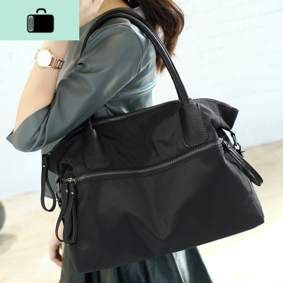 2020欧美黑色大包简约单肩斜挎包大容量牛津布包女包休闲包旅行袋NEW LAKE女斜挎包