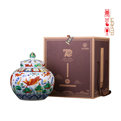 53度勇士的荣耀(15)典藏老酒(五彩鱼藻纹盖罐) 酱香型白酒 3.5L (单坛装)