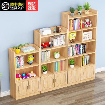 实木书柜落地松木环保储物柜简易原木飘窗有全实木学生书架