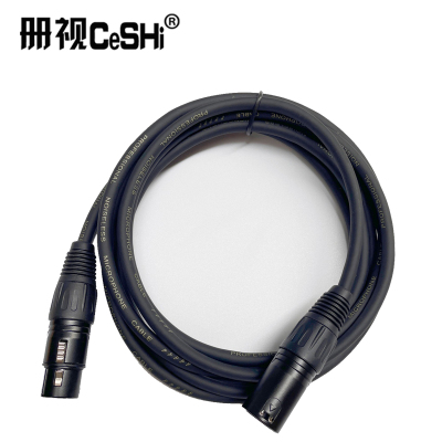 册视监控三芯xlr平衡音频线公对母延长卡侬线黑线黑公转母8米条