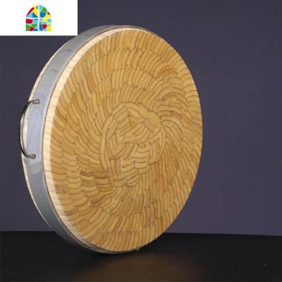 圆菜板竹砧板家用商用酒店肉摊用加厚圆形大号剁骨剁肉竹菜墩 FENGHOU 44cm*8.0(单铁圈商用家用款)