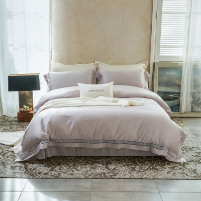 法式浪漫蕾丝花边超细旦天丝棉四件套床单被套床上用品套件