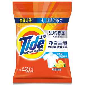 汰渍(Tide) 净白去渍洗衣粉柠檬 5.1斤大袋 批发非皂粉持久留香深层去污家庭装