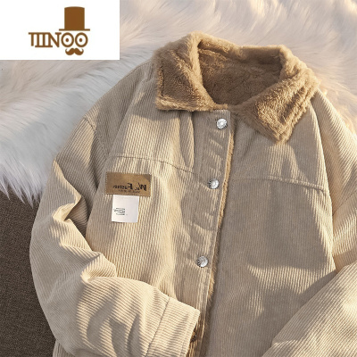 YANXU港风复古灯芯绒棉衣外套男女冬季韩版chic港风宽松休闲加厚棉服潮