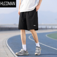 HLCOMANVR97运动休闲速干短裤男2025夏季薄款抽绳直筒字母印花五分休闲裤