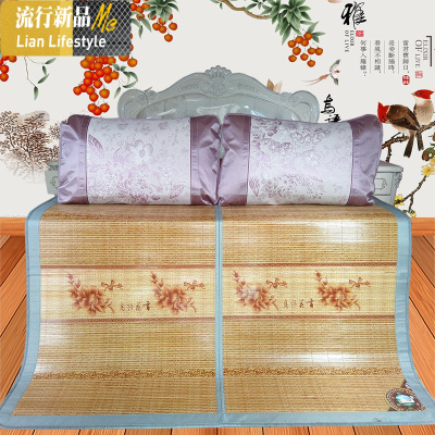 竹席凉席1.8米1.5m双面双人折叠竹凉席学生宿舍席子0.9m夏季席 三维工匠