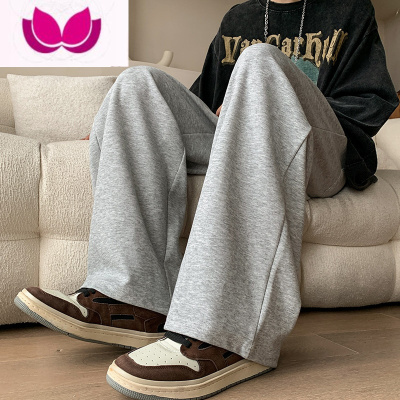 七斓特大码300斤胖子直筒卫裤男款高个子加长阔腿裤灰色500g裤子