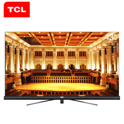 TCL 官方旗舰 55C6 (55英寸) 吋 64位34核人工智能哈曼卡顿音响 4K全面屏平面电视(黑色)