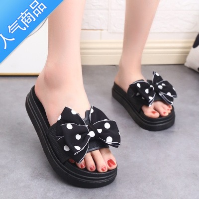 SUNTEK拖鞋女夏ins潮韩版网红外穿防滑中跟厚底增高时尚松糕沙滩凉拖鞋