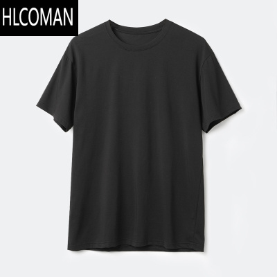 HLCOMAN男士圆领短袖 薄款透气百搭T恤衫 基础款纯色休闲上衣 夏款男装