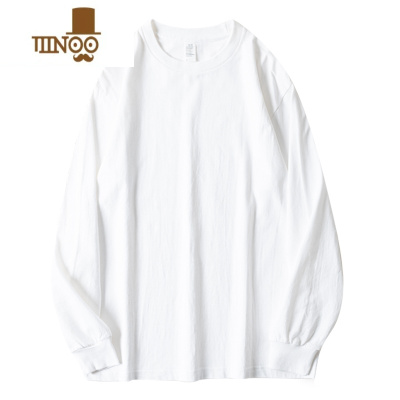 YANXU250g长袖t恤 纯色宽松基础款休闲百搭打底衫男女款
