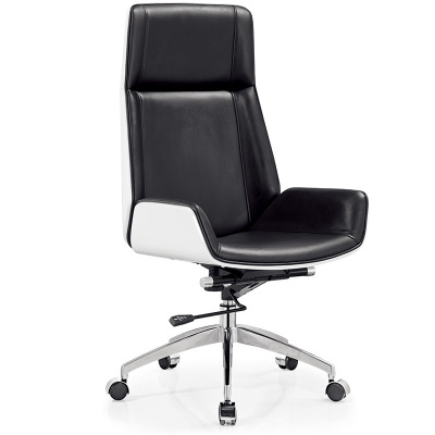 迅迈 办公椅 电脑椅 会议椅 职员椅 会客椅 升降透气旋转椅一体式扶手实木靠背真皮贴面椅