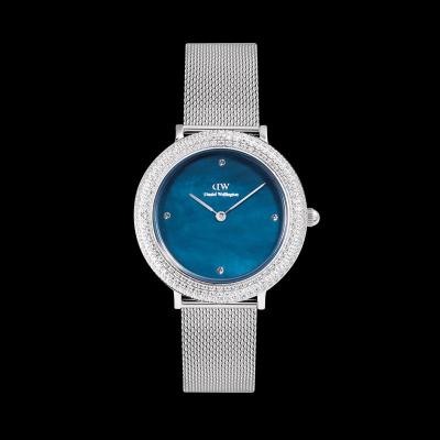 Daniel Wellington蓝盘银表轻奢女表精致时尚腕表