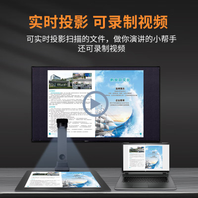 良田 S1862 高拍仪扫描仪 高清高速 A4幅面 快速定焦 办公文件证件票据 扫描录像1800万像素