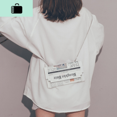 上新小包包女2020新款韩版百搭斜挎包时尚个性链条ins网红小方包NEW LAKE 白色女斜挎包