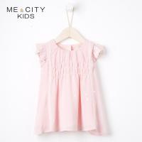[2件2折价:55]米喜迪mecity童装夏装新款女婴童连衣裙飞袖梭织宝宝洋气裙