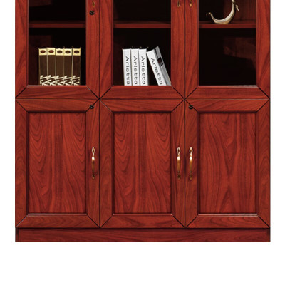 悦山文件柜木质带锁资料柜三门柜玻璃门YSOB101GCWJ302